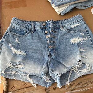 Distressed Denim Women Shorts